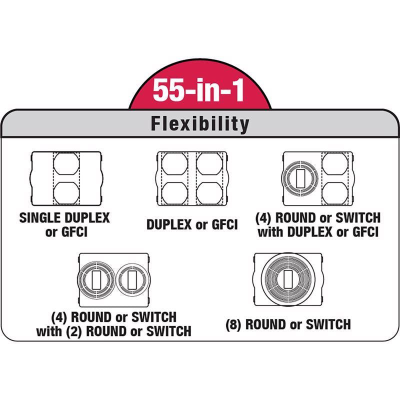 Sigma Engineered Solutions Rectangle Plastic 2 gang 6.02 in. H X 5.53 in. W Weatherproof Cover