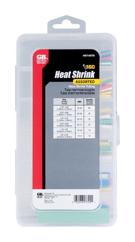 Gardner Bender Heat Shrink Tubing Assorted Colors 160 pk