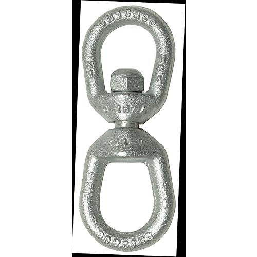 Chicago 215152 Galvanized Eye &amp; Eye Swivel, 3/8", 1.1 Tons