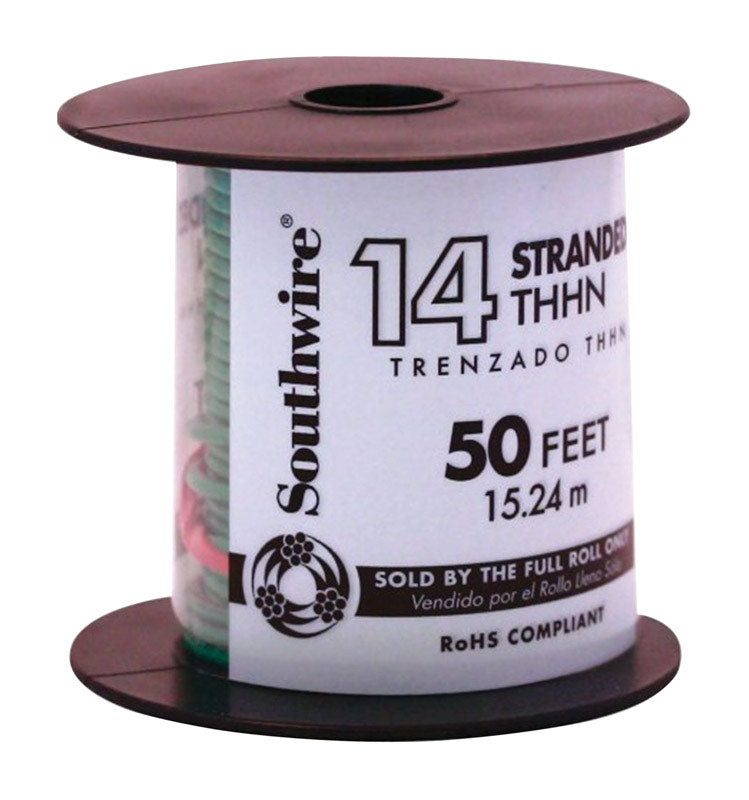Southwire 50 ft. 14/1 Stranded THHN Building Wire, Pack of 2