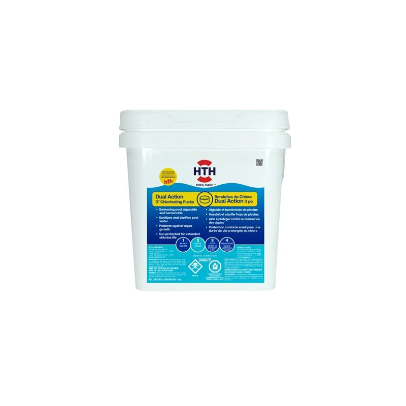 HTH Pool Care 31983 Dual Action Chlorinating Puck, 6 kg