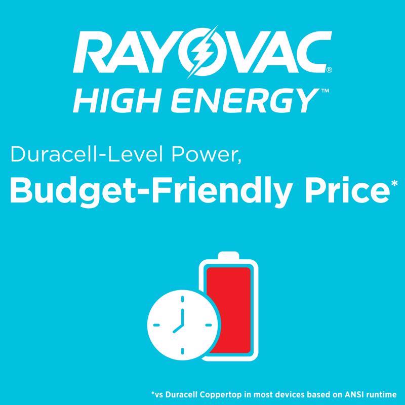 Rayovac High Energy AA Alkaline Batteries 4 pk Carded