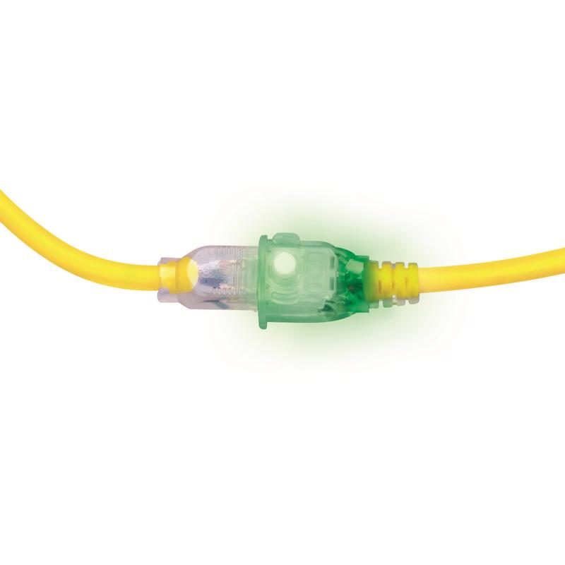 Monster Just Power It Up Outdoor 100 ft. L Yellow Extension Cord 14/3 SJTW