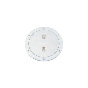 Beckson Screw Out Deck Plate With Standard Trim Ring, Diamond Center