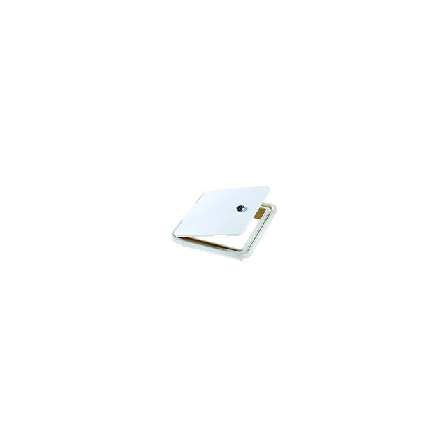 RV Designer B152 White Rectangular Locking RV Cable Hatch - 8.5" x 8" x 1.5"