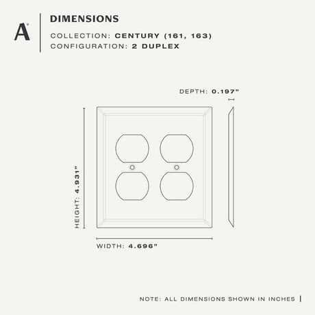 Amerelle Century Brushed Nickel 2 gang Stamped Steel Duplex Wall Plate 1 pk