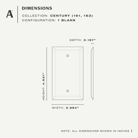 Amerelle Century Brushed Nickel 1 gang Stamped Steel Blank Wall Plate 1 pk