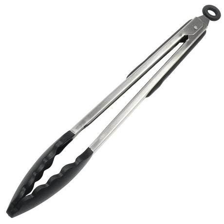 Chef Craft Premium Series 13685 Tong, 12 in L, Silicone, Black, Dishwasher Safe: Yes