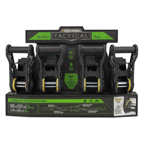 SmartStrap 4630 Tactical Tie-Down, 1 in W, 14 ft L, Polyester, Dark Gray, 500 lb Working Load, S-Hook End