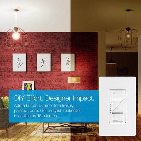 Lutron Caseta White 150 W Wireless Smart-Enabled Dimmer Switch w/Remote Control 1 pk
