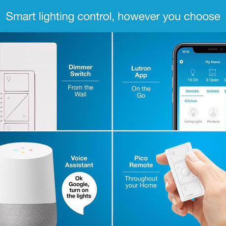 Lutron Caseta White 150 W Wireless Smart-Enabled Dimmer Switch w/Remote Control 1 pk
