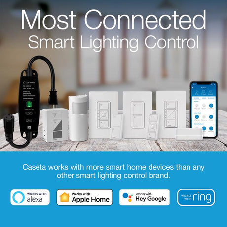 Lutron Caseta White 150 W Wireless Smart-Enabled Dimmer Switch w/Remote Control 1 pk