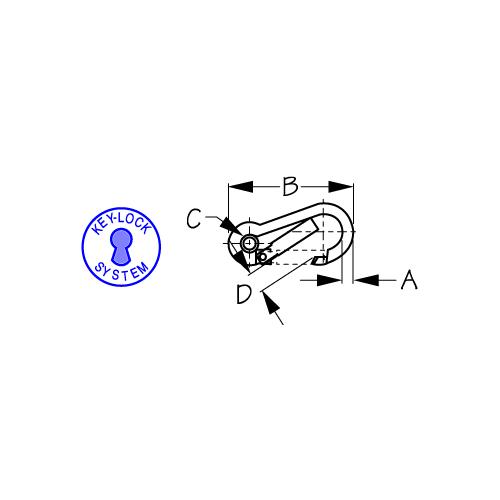 Sea-Dog 151085 Snap Hook With Eye Insert, 3-1/8", Bulk
