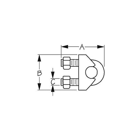 Sea-Dog 1595081 Stainless Wire Rope Clip, 8 mm Wire Size