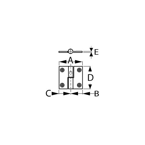 Sea-Dog 2045151 Chrome Brass Take Apart Hinge, Right, 2" 2/Card