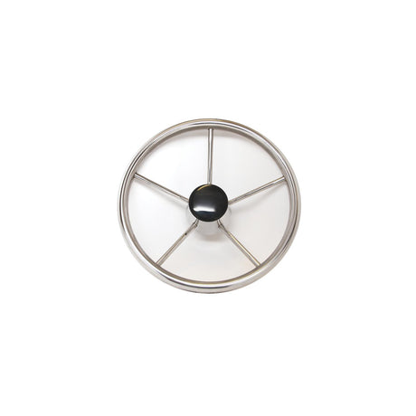 SeaDog 230212 12", 5-Spoke Stainless Steering Wheel w/Plastic Center Cap, 25° Dish