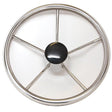 SeaDog 230211 11″, 5-Spoke Stainless Steering Wheel w/Plastic Center Cap, 25° Dish