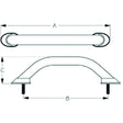 SeaDog LED 12V Stud Mount Hand Rail - (6) Blue LED's - Formed 304 Stainless - 5/16″ Fastener