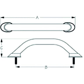 SeaDog LED 12V Stud Mount Hand Rail - (6) Blue LED's - Formed 304 Stainless - 5/16″ Fastener