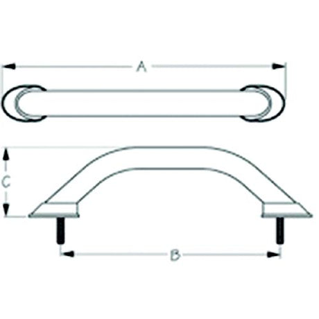 SeaDog LED 12V Stud Mount Hand Rail - (6) Blue LED's - Formed 304 Stainless - 5/16" Fastener