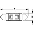 SeaDog 442431 Nickel Plated Brass 4 LED White Lights 12.8V .4 Watt All Around Festoon