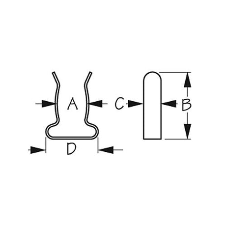 SS Boat Hook Clips, 1" - 1-1/4", pr.