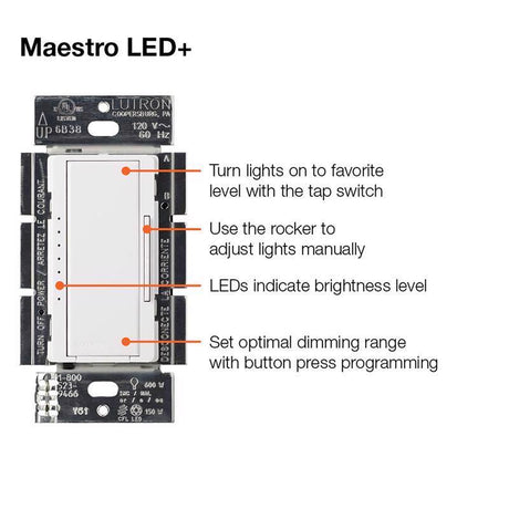 Lutron Maestro Light Almond 150 W 3-Way Dimmer Switch 1 pk