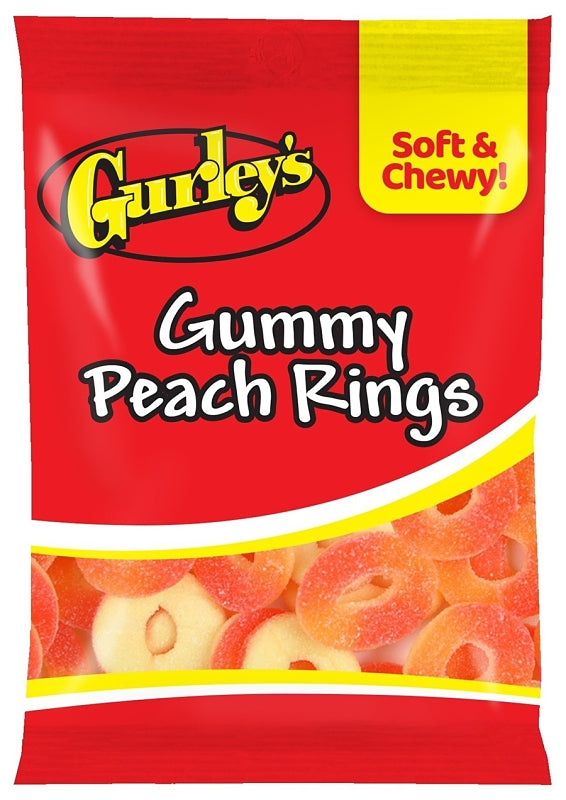 Gurley's 743784 Candy, Gummy, Gummy Peach Ring, 5 oz, Pack of 12