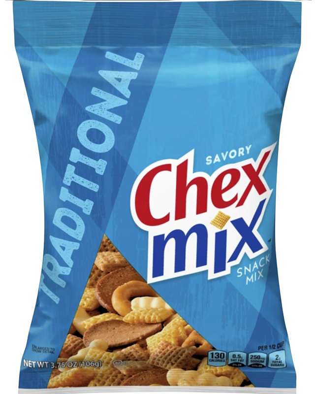 Chex Mix 786306 Savory Snack Mix, Traditional, 4.5 oz, Pack of 8