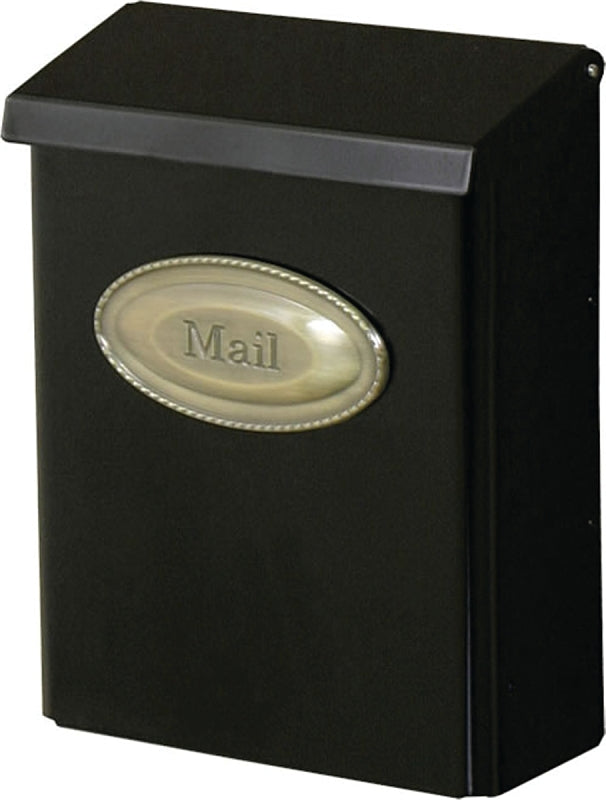 Gibraltar Mailboxes Designer Series DVK00000 Mailbox, 440 cu-in, Galvanized Steel, Powder-Coated, Black, 9.7 in W