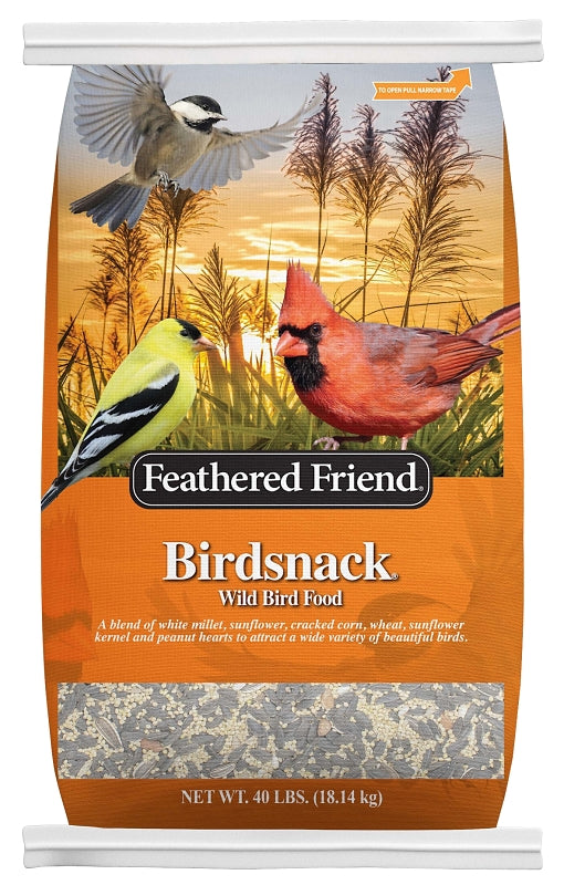 Feathered Friend Birdsnack 14406 Sunflower Seed Wild Bird Food, 40 lb, Blended, Bag