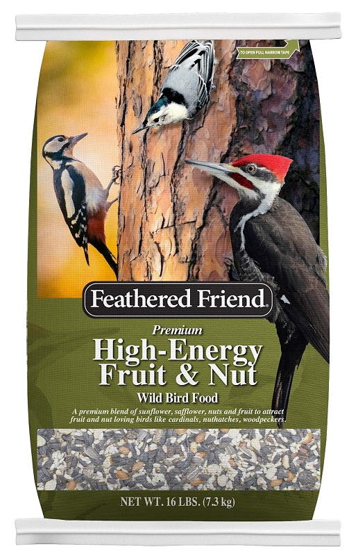Feathered Friend 14393 Safflower Seed Fruit and Nut Wild Bird Food, 16 lb, Premium, Blended, Bag