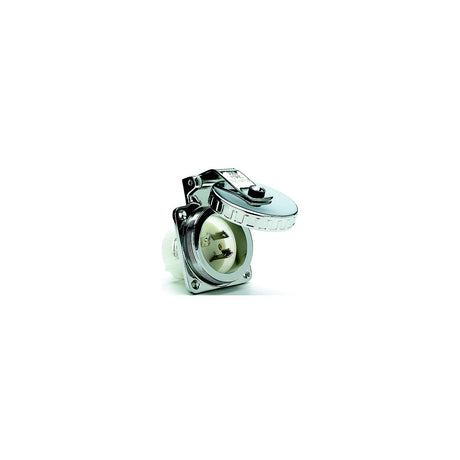 Hubbell HBL303SS Stainless Steel 30A 125V Shore Power Inlet - Hardware Included
