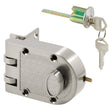 Prime-Line U 10817 Rim Deadbolt, Keyed Different Key, Aluminum, Satin Nickel, 2-9/32 in Backset, Kwikset Keyway