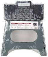 Simple Spaces SD027 Folding Step Stool, 10-5/8 in H, 1-Step, 330, Plastic, Black Gray