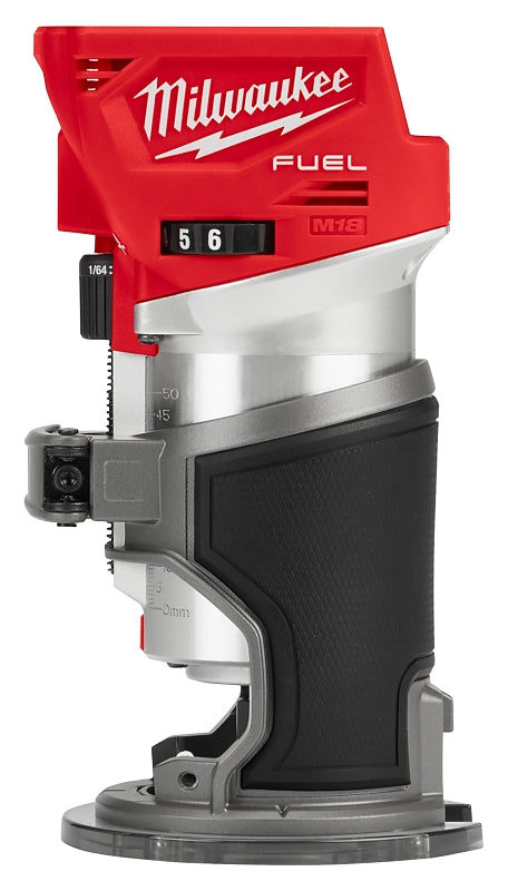 Milwaukee 2723-20 Compact Router, Tool Only, 18 V, 5 Ah, 1/4 in Collet, 10,000 to 31,000 rpm Load