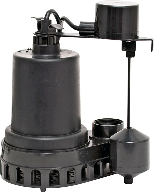 Superior Pump 92572 Sump Pump, 4.9 A, 120 V, 0.5 hp, 1-1/2 in Outlet, 55 gpm, Thermoplastic Housing Material