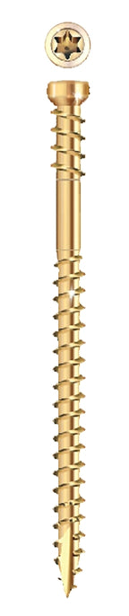 GRK Fasteners RT Series 16105 Screw, #9 Thread, 3-1/8 in L, Reverse Thread, Trim Head, Star Drive, Steel, 348 PAIL