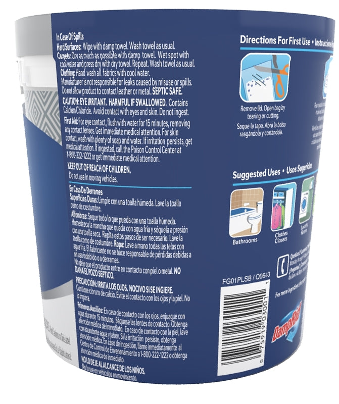DampRid FG01PLSB Refillable Moisture Absorber, 11 oz Tub, Solid, Pure Linen