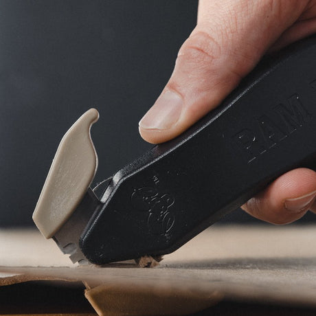 Ram Board Multi Cutter RBMCPDQ Utility Knife, Stainless Steel Blade, Anti-Slip, Ergonomic Handle, Black/Tan Handle