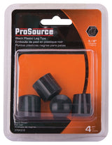 ProSource FE-50603-PS Furniture Leg Tip, Round, Plastic, Black, 3/4 in Dia, 3/4 in H