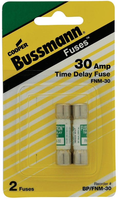 Bussmann FNM Series BP/FNM-30 Fuse, 30 A, 250 V, 10 kA Interrupt, Fiber Body, FNM, Low Voltage, Time Delay Fuse