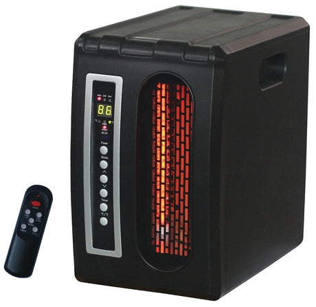 Comfort Glow Tabletop Infrared Quartz Heater, 15 A, 120 V, 1500 W, 5120 Btu, 1000 sq-ft Heating Area, Remote Control
