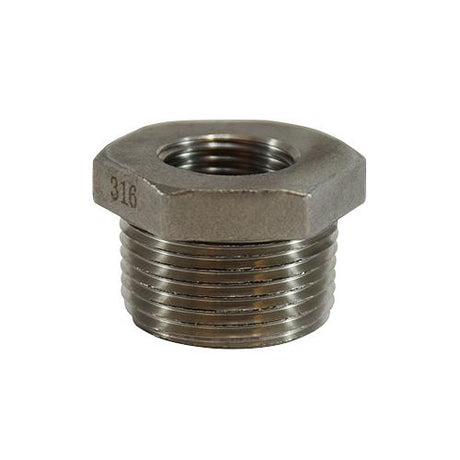 74524 316 Stainless Steel Hex Bushing, 1-1/2″ x 1-1/4″