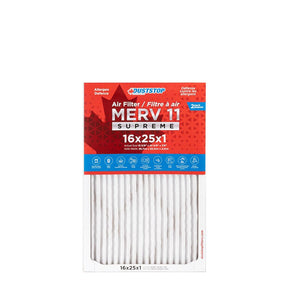Duststop DP1625M11PR2 Air Filter, 25 in L, 16 in W, 11 MERV, Pack of 6