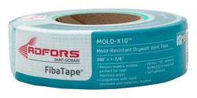 Adfors FibaTape Mold-X10 Series FDW8664-U Drywall Joint Tape, 300 ft L, 1-7/8 in W, Green