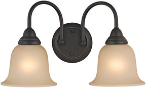 Boston Harbor LYB130928-2VL-VB Vanity Light Fixture, 60 W, 2-Lamp, A19 or CFL Lamp, Steel Fixture