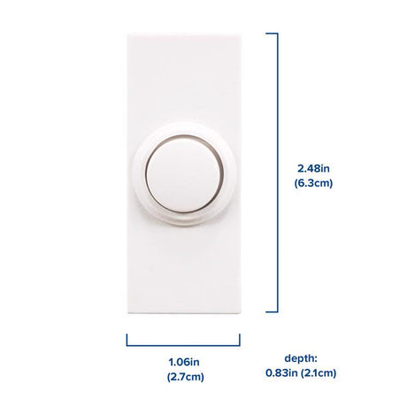 Heath Zenith White Plastic Wireless Pushbutton Doorbell