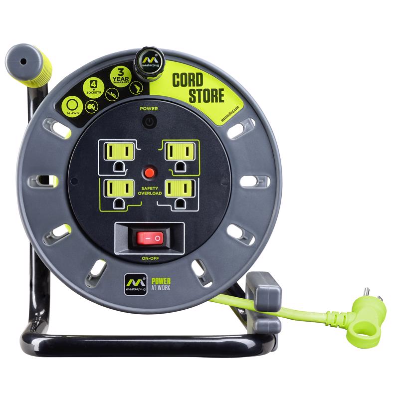 Masterplug 3 ft. L PVC Cord Reel