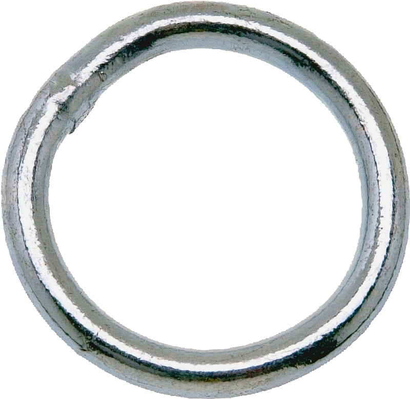 Campbell T7660841 Welded Ring, 200 lb Working Load, 1-1/4 in ID Dia Ring, #4 Chain, 0.22 in Wire, Steel, Zinc-Plated